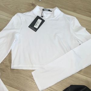 Pretty little thing cropped mock neck long sleeve